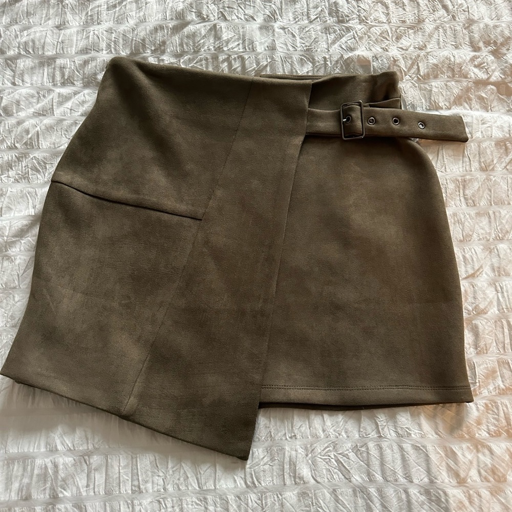 Akira Green Suede Skirt